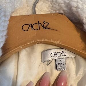 Elegant Cream Tweed Coat with Decorative Trim